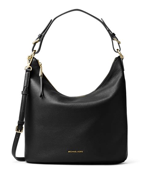 michael kors large lupita hobo black|Michael Kors hobo.